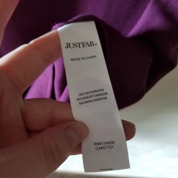 NEW JustFab Women's XS Boysenberry Shift Dress 3/4 Sleeves Basic Rayon Boatneck - Picture 9 of 10